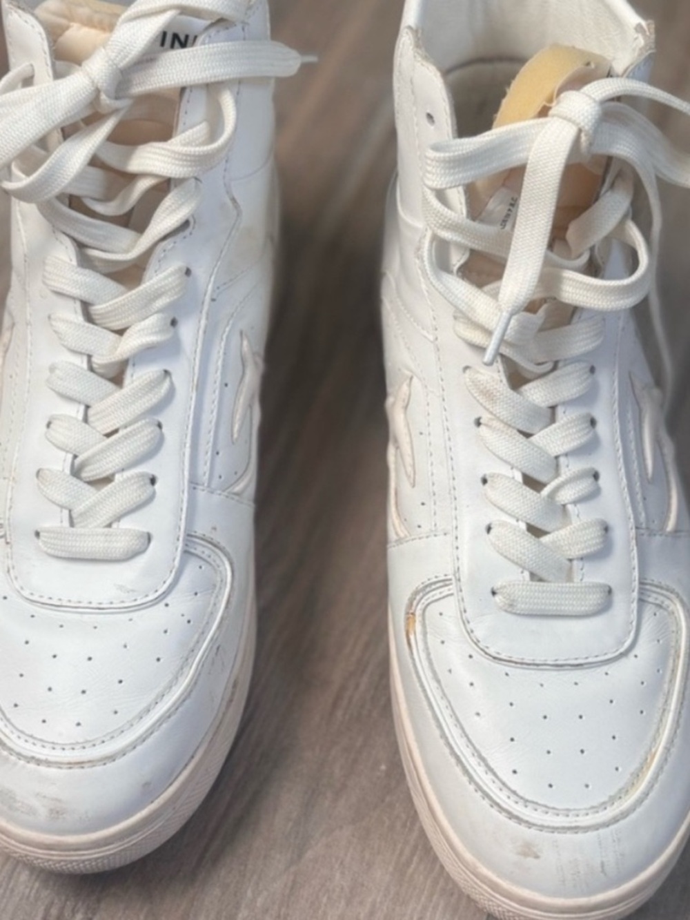 Pinko White Women's High-Top Sneakers 9.5 (39) - Picture 3 of 9